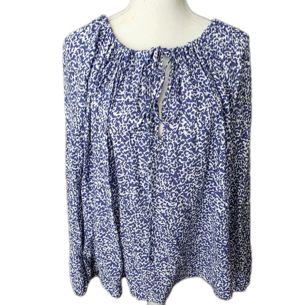 United colors of bennetton Peasant Women's Blouse Top Tie Neck Size Large NEW